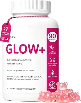 Collagen Glow+ Gummies with NAD& Collagen Peptides, 90 Count