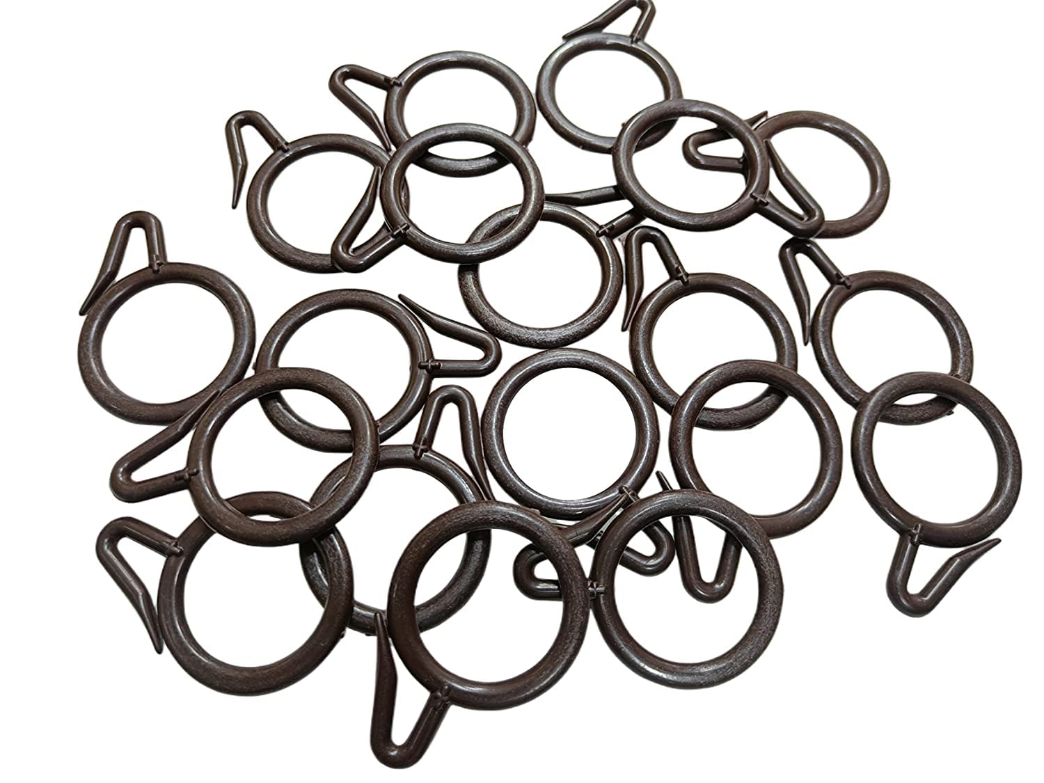 ProKart Premium Plastic Curtain Ring Hook for Doors Windows Bathroom Curtains 1.25 inch Ring Suitable for 1 inch Rod (Brown, 50) 4