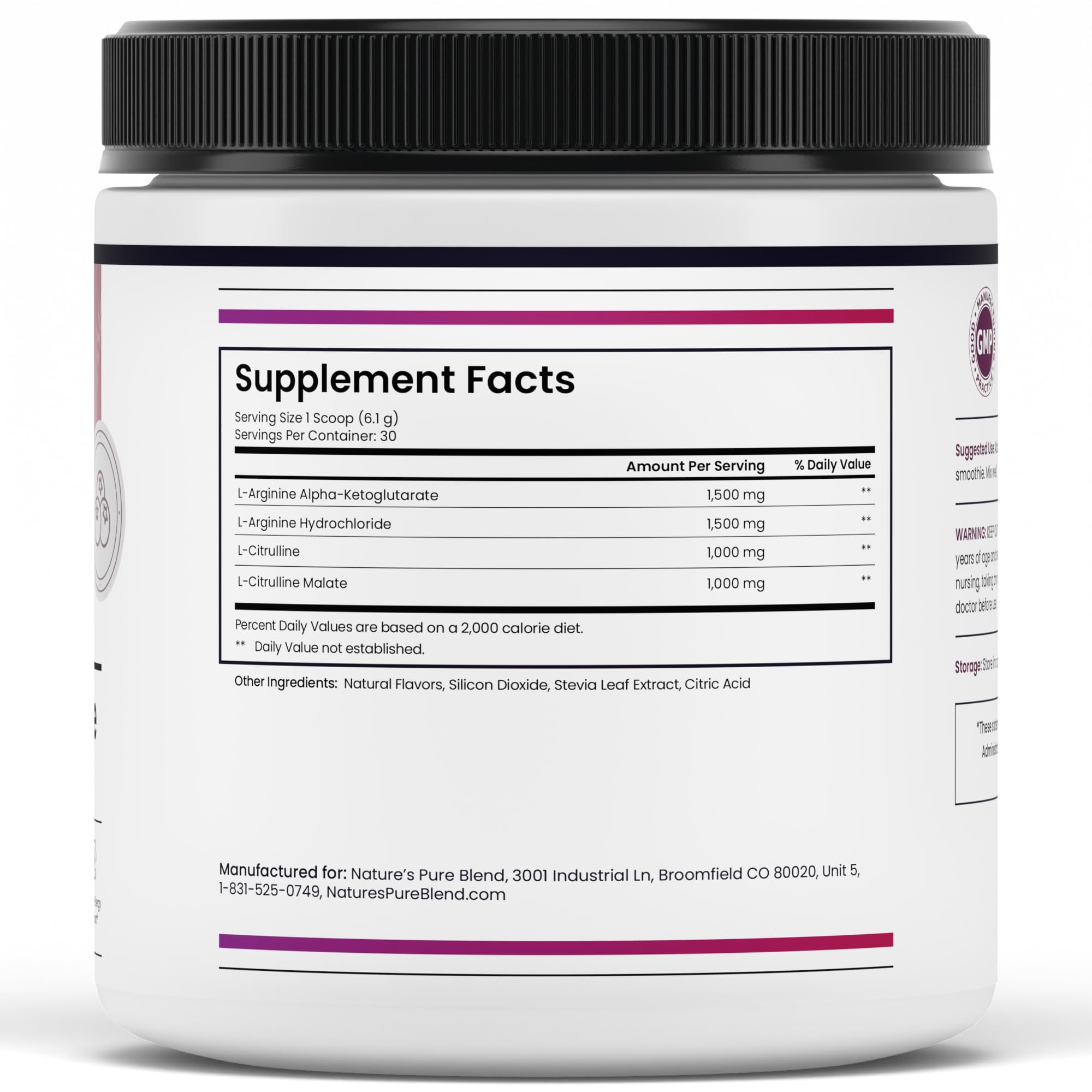 Nature's Pure Blend Liquid Nitric Oxide Supplements for Men – L-Arginine Powder – Nitric Oxide Booster & Circulation Supplement – Blood Flow Support (Mixed Berry Nitric Oxide) — Amazon image 8