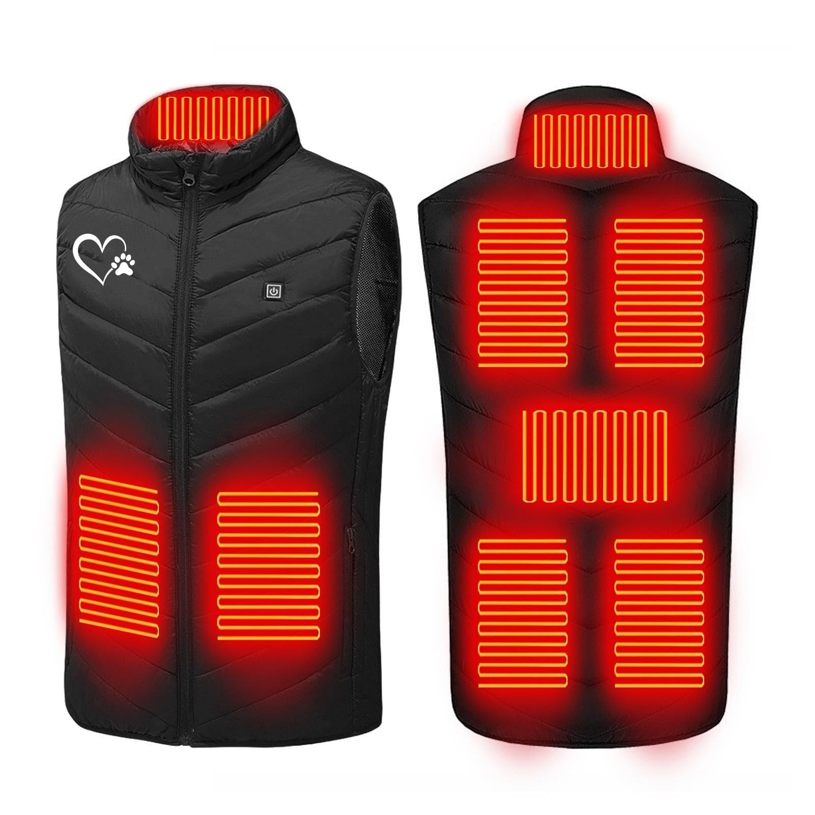 bmkBWO Heated Vest for Men Women Full Zip Heated Jacket Thermal Heating Puffer Jackets Lightweight Warm Winter Coats