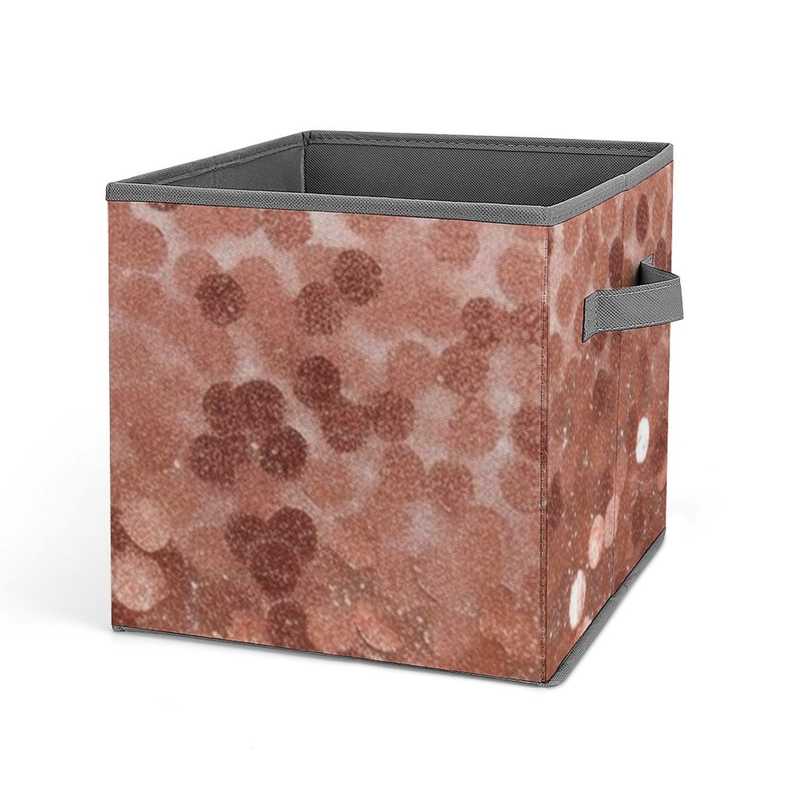 Rangement placard efficace avec ce bac pliant or rose en tissu