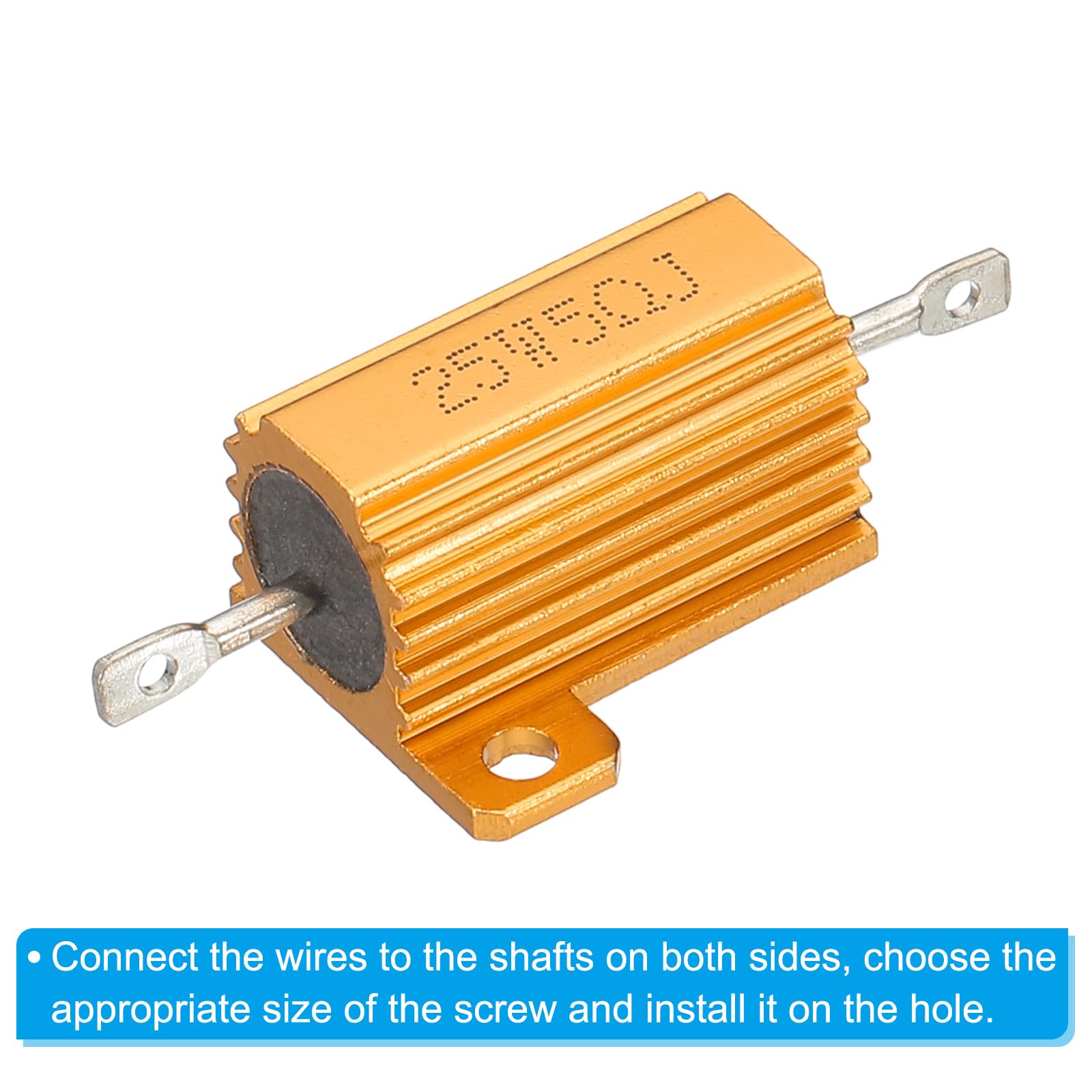 Resistencias Carcasa Aluminio 25W 3 Ohmios - Pack De 5 Unidades, Tolerancia 5%, Para Electrónica Y Audio