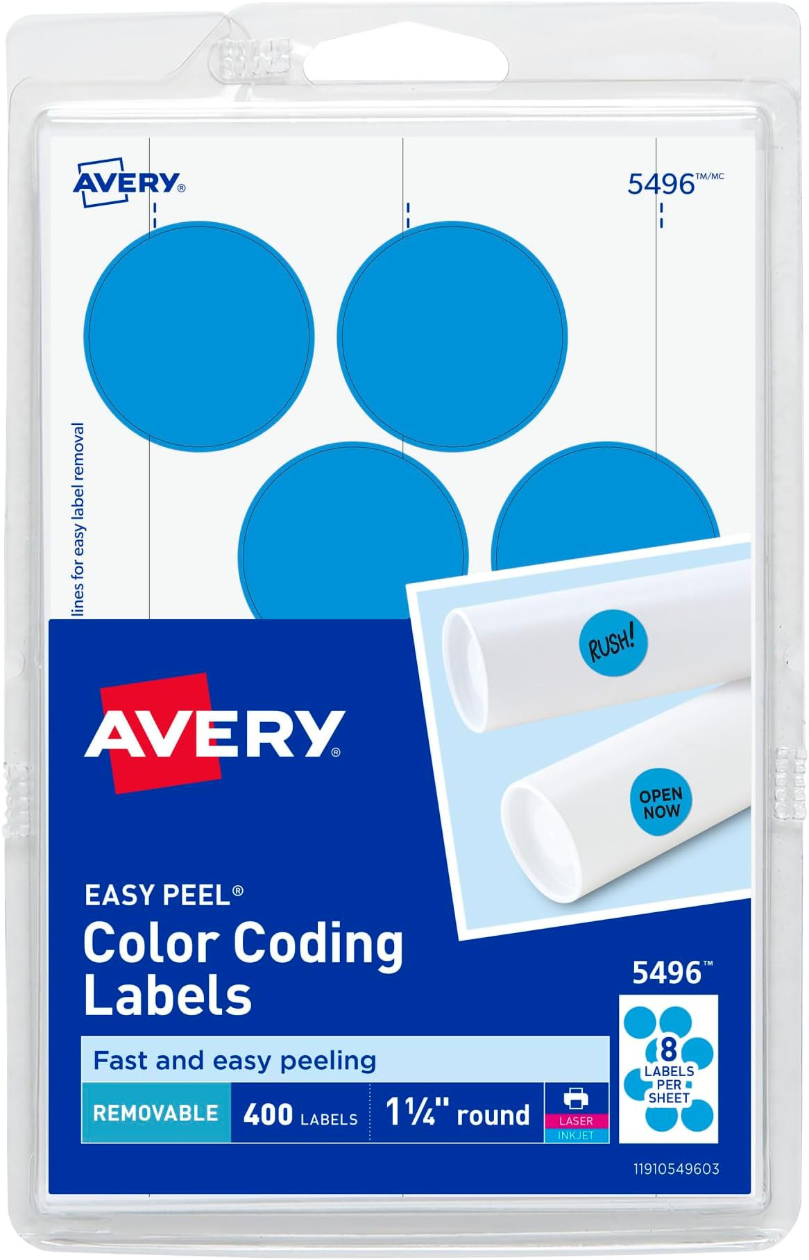 Print or Write Round Color-Coding Labels (AVE05496)