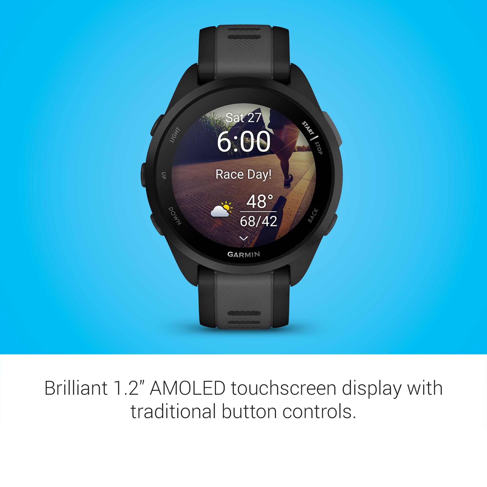 Garmin Forerunner 165, Running Smartwatch, Colorful AMOLED Display, Training Metrics and Recovery Insights, Black - Image 3