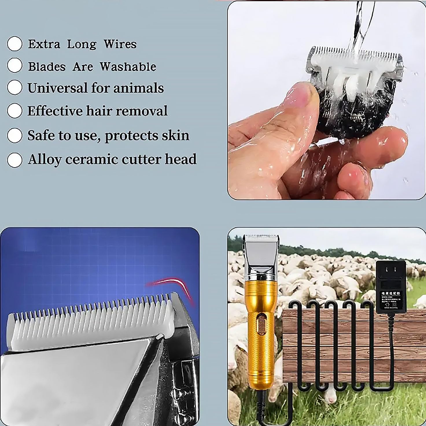 Tosatrice Elettrica per Pecore, Tosatrice Elettrica Professionale da 350 W con Kit per Toelettatura Bestiame Agricolo a 6 Velocità, Tosatrice per Pecore Pesanti per Animali a Pelo Spesso, Pecore,capre