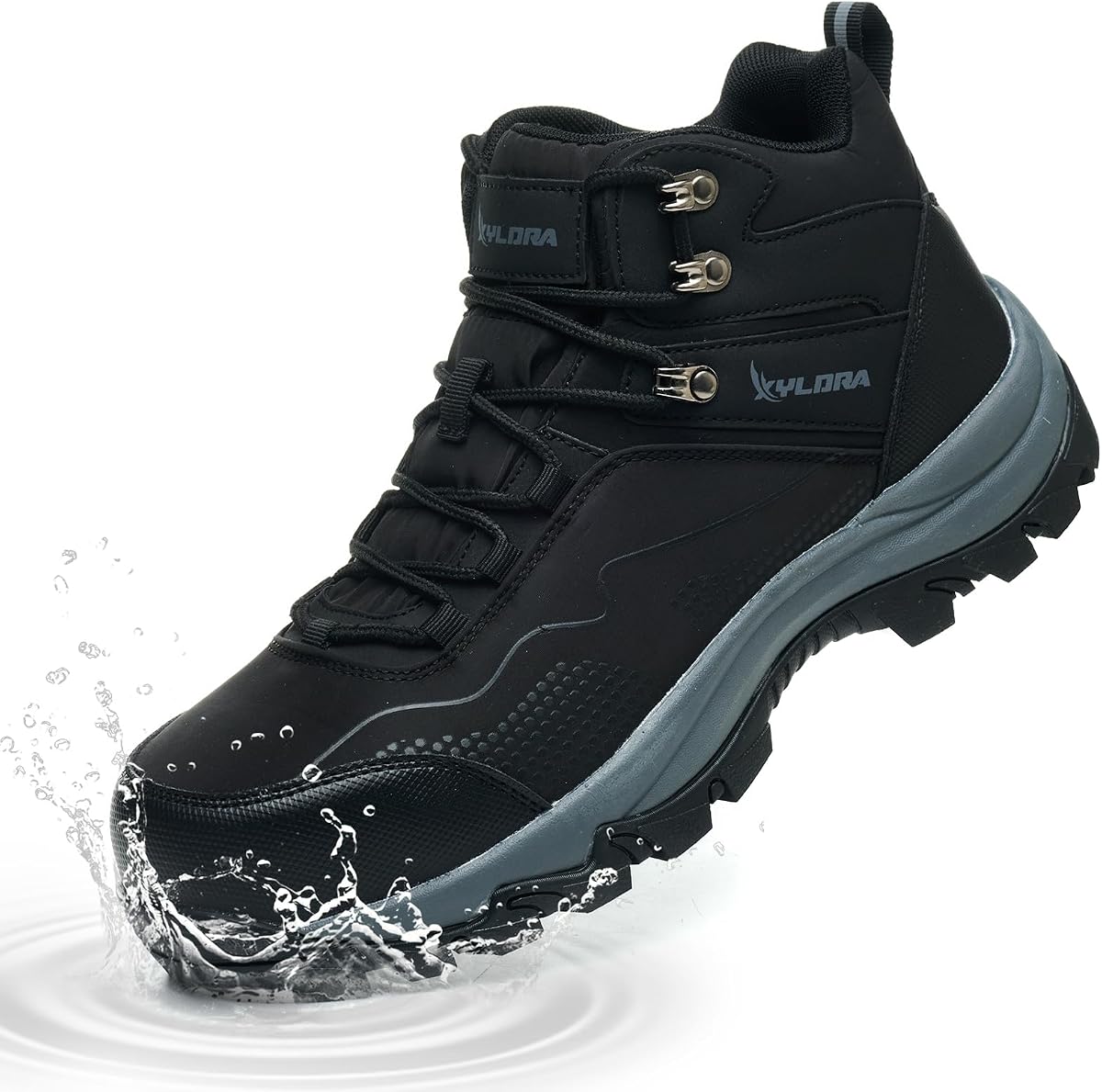 Botas impermeables con punta de acero para hombres Botas de trabajo antideslizantes de ancho ancho Zapatos de seguridad ligeros y antideslizantes Construcción indestructible Zapatillas con punta compuesta