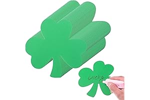 144 PCS St Patricks Day Cardboard Shamrocks Decorations for Crafts