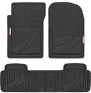 Motor Trend FlexTough™ Advanced Black Rubber Car Floor Mats