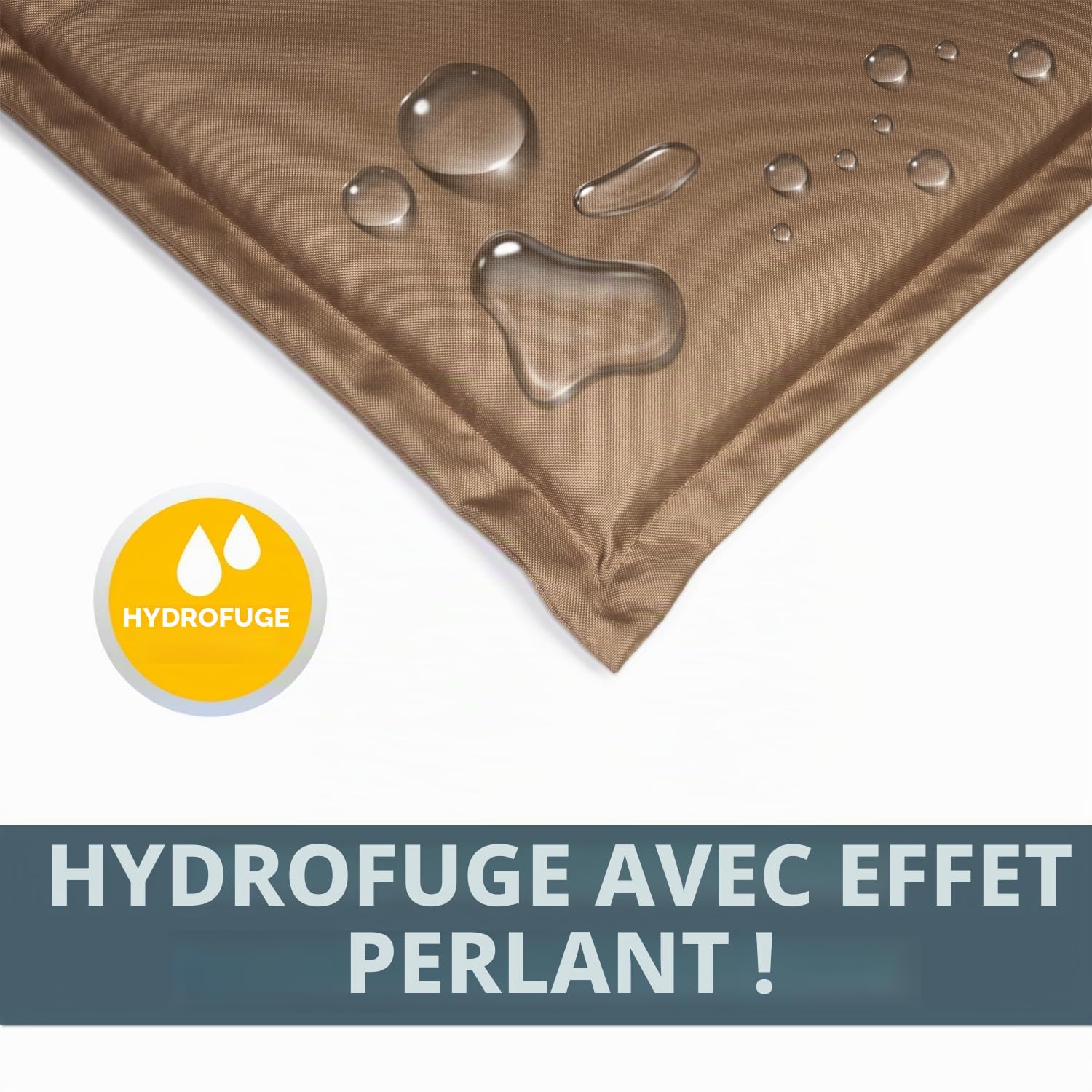 LILENO HOME MIA Coussin pour chaise longue de jardin - 1 pièce - Chaise longue à roulettes - Taupe - Idéal pour chaise longue de plage - Rembourré - 188 x 60 x 5 cm
