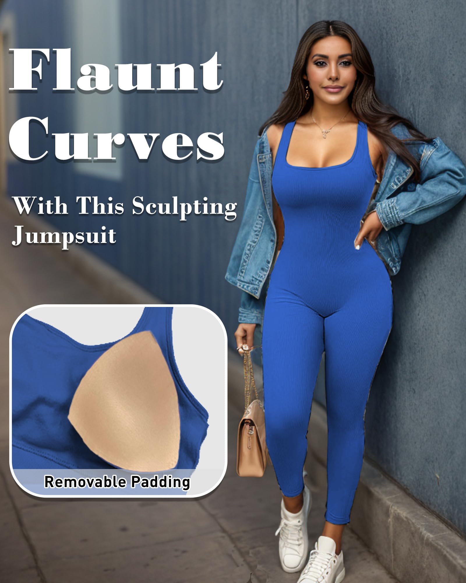 Merlvida Combinaison Femme Sport Sans Couture Jumpsuit Fitness Ajusté et Élastique Skinny Une Pièce Tenue Sportive Sexy Gym Survêtement Pour Sports Yoga Jogging