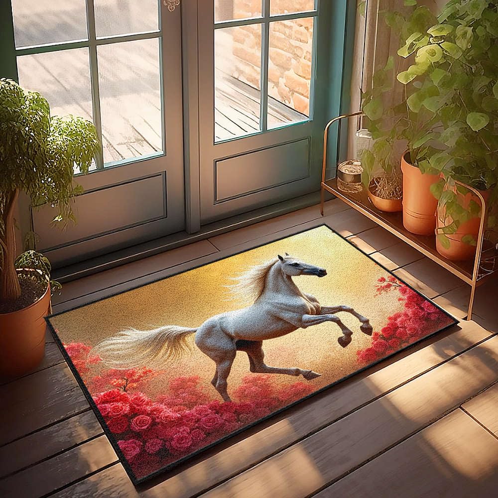 Tapis de porche 65 x 90 cm anti-saleté idéal entrée et chambre d'enfant