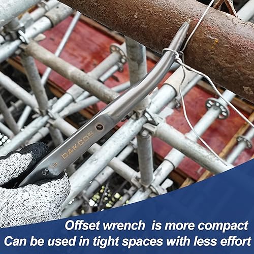 Miniatura 7 de DAKCOS Juego de 2 llaves de trinquete para andamio de 34 pulgadas × 78 pulgadas o 0.748 in × 0.866 in, trinquete de trinquete de desplazamiento de