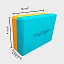 The Yogis Yoga Wheel and Block Set, 13x6.5inch Wheel with 2 EVA Foam Blocks, Turquoise and Orange gallery image