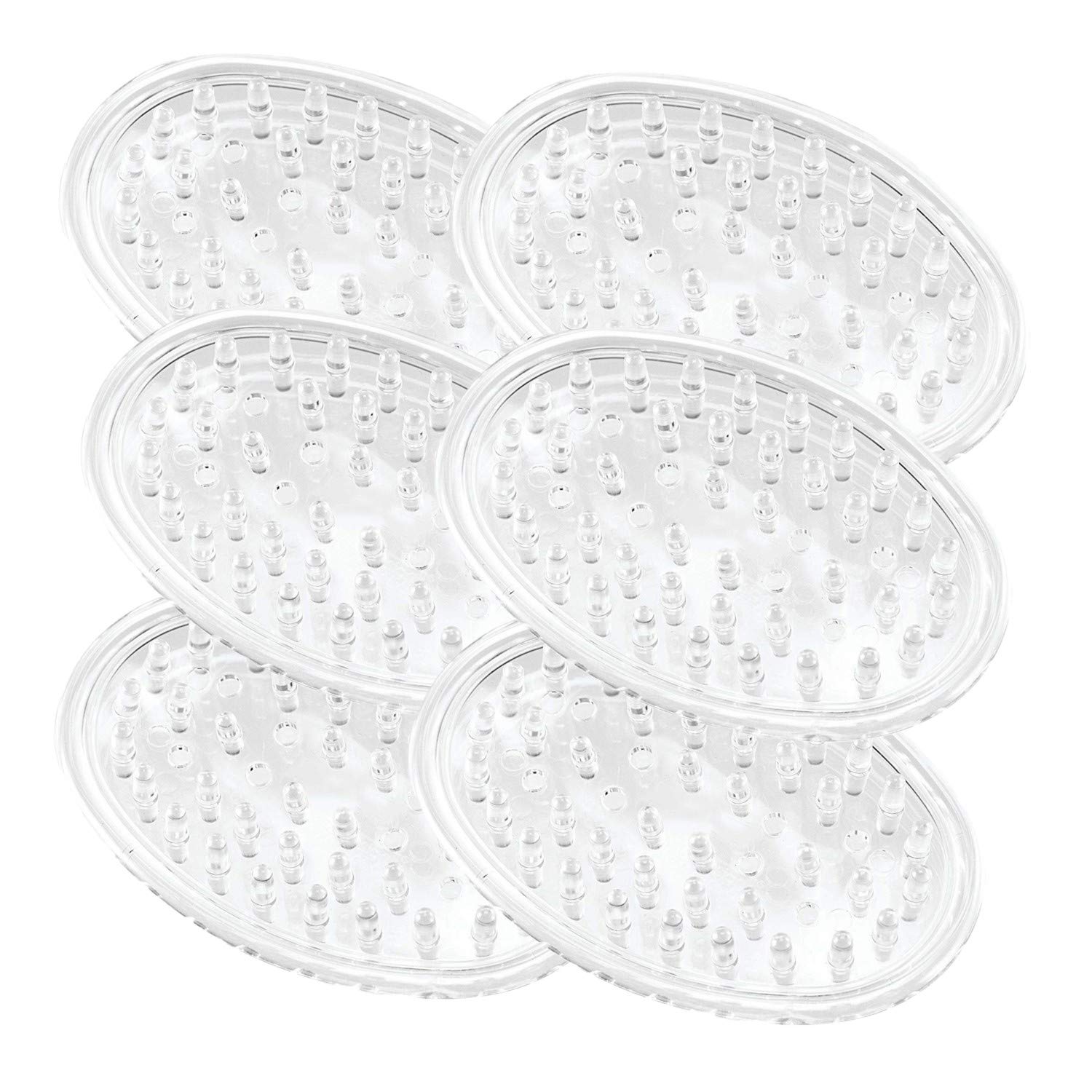 iDesign Plastic Soap Saver, Holder Tray for Bathroom Counter, Shower, Kitchen, 0.75" x 3.25" x 4.75", Clear, Pack of 6