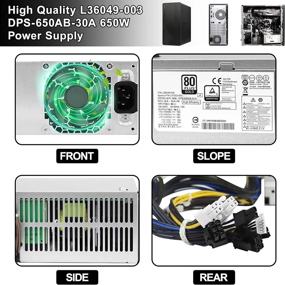 Alimentatore 650W per HP Z2 G4 Z1 800 G3 G4 G4 per G5 TE01 TG01 DPS-650AB-30A