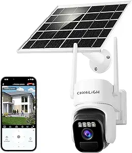 4G LTE Cellular Solar Powered 3MP 2K No WiFi Security Camera,PTZ Wireless Outdoor 360° View, PIR Motion Detection, Color Night Vision, 2 Way Talk, Built in SIM Card asin的图片