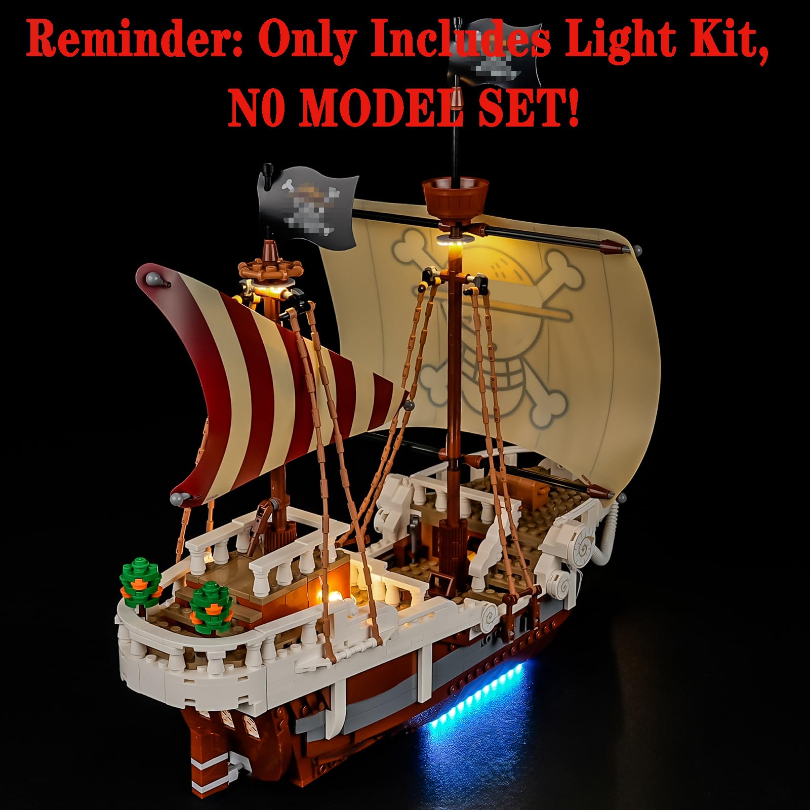 MENZAVA LED Light Set Compatible with LEGO ONE PIECE The Going Merry Pirate Ship 75639 Building Blocks Model - Model Set NOT Included - Image 4