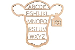 Nichake Western Nursery Wall Decor Neutral Cow Alphabet Wall Art