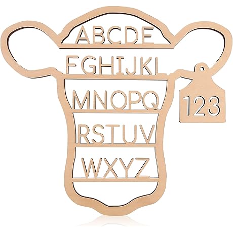Nichake Western Nursery Wall Decor Neutral Cow Alphabet Wall Art