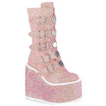 Amazon.com: Botas de tacón alto con cremallera para mujer, color rosa, 4.5  : Ropa, Zapatos y Joyería