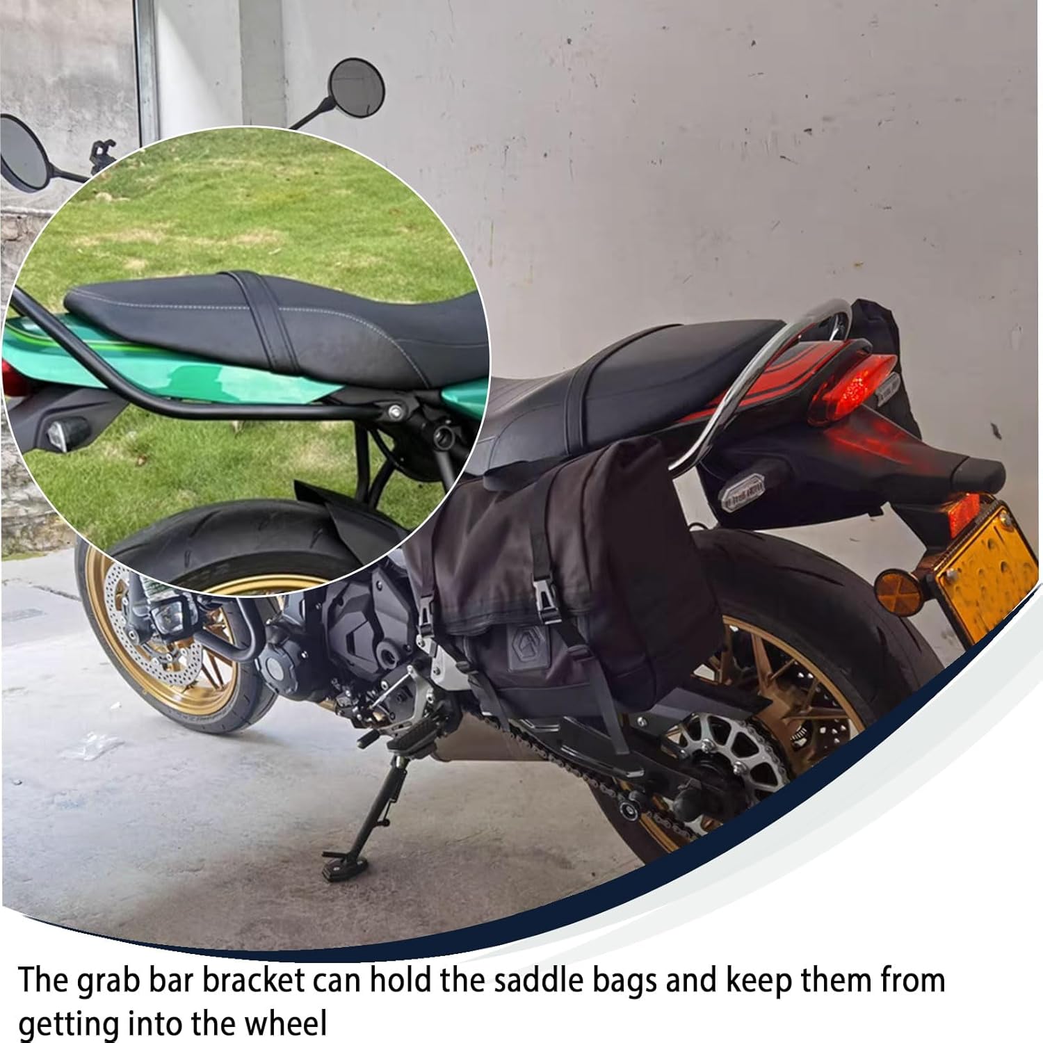 Motorcycle Rear Passenger Armrest Pillion Seat Grab Handle Bar Hand Rail fit for Ka-wa-sa-ki Z650RS Z 650 RS Z 650RS Accessories 2021 2022 2023 2024 (Black)