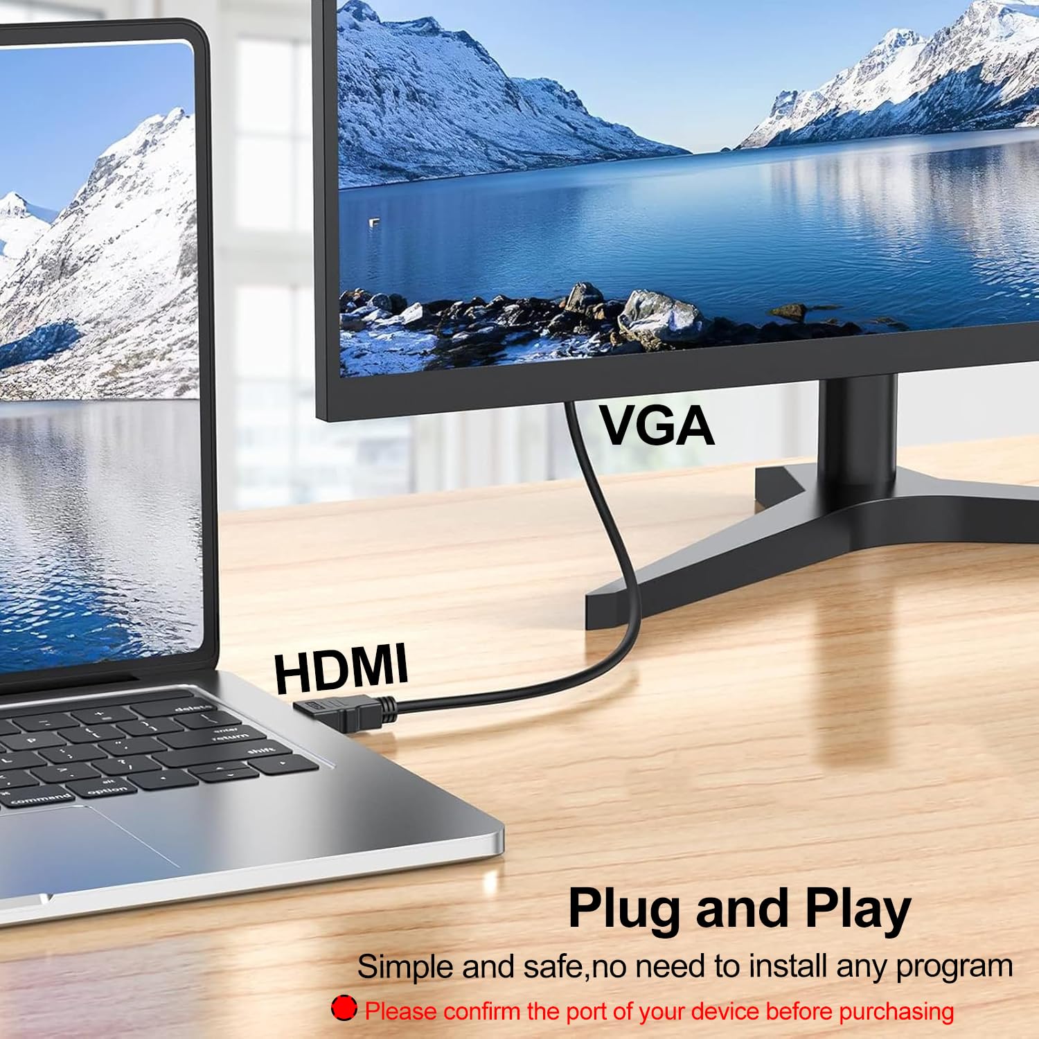 Amazon.com: HDMI to VGA Cable 3FT, Computer HDMI to VGA Monitor