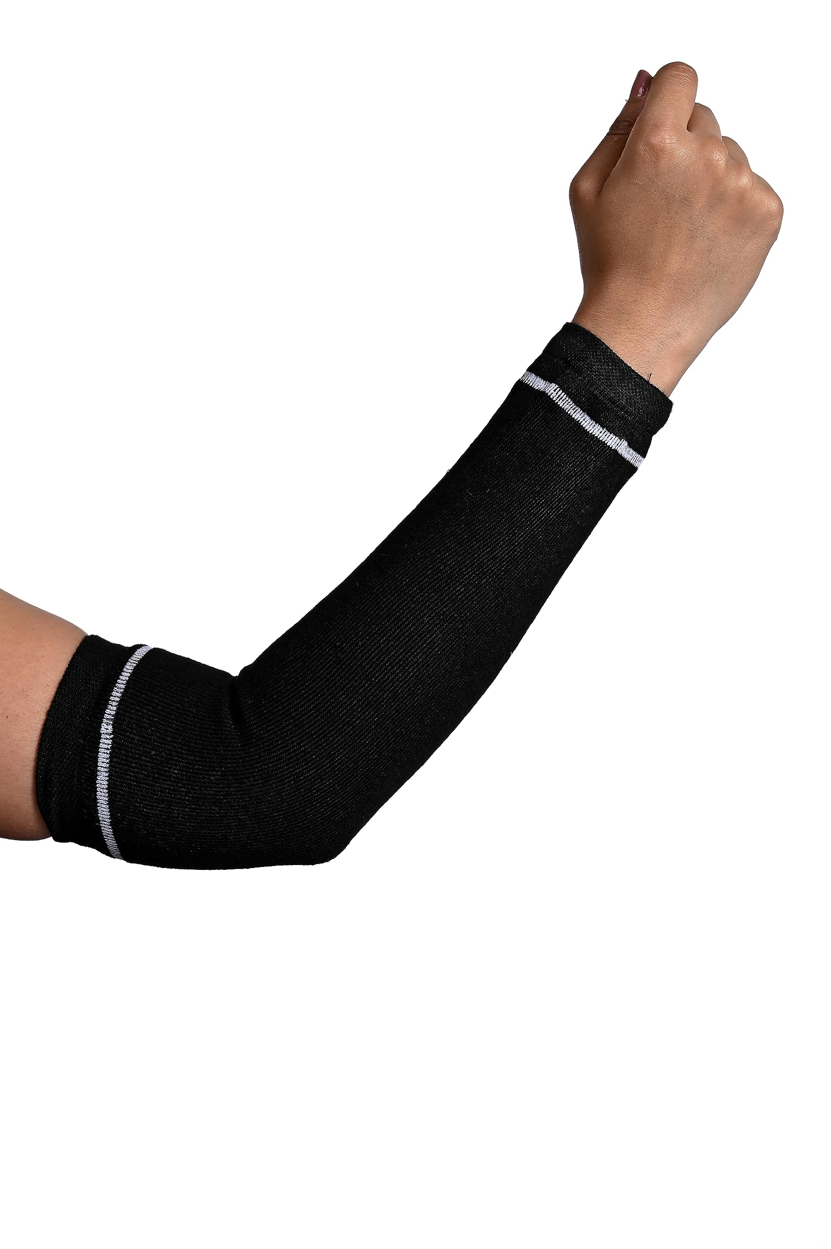 (Pack of 1 Pair = 2 Arm Sleeves Women Ladies Girls Winter Woolen Warm Black Arm Warmer for Winter, Cold Weather, Biking, Cricket, Cycling, Golf, Football, for Scooty, Outdoor Sports-image-43