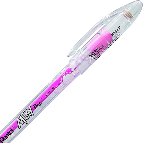 Miniatura 6 de Pentel Bolígrafo Milky Pop Pastel Gel, (0.8mm) Línea mediana, Tinta rosa - K98-LP (caja de 12 bolígrafos)