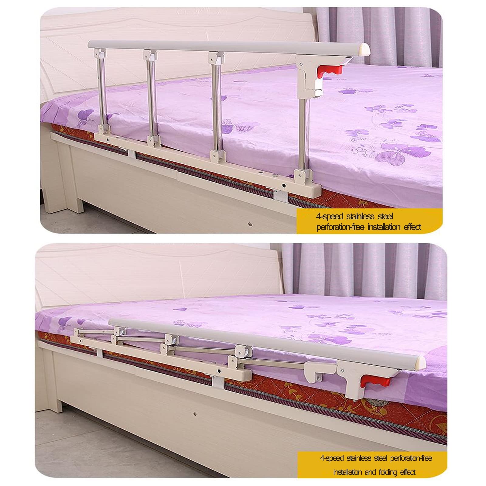 Sponde Laterali del Letto Ringhiere di Sicurezza per Anziani Adulti Anziani Ringhiera di Sicurezza per Letto Home Assist Ringhiere per Disabili Pieghevoli,95 * 40cm/37.40 * 15.74in