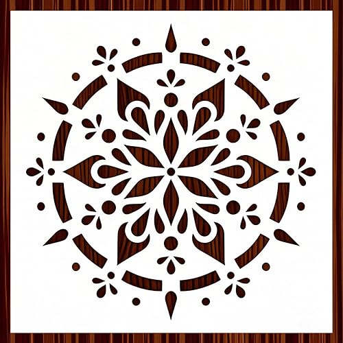 Miniatura 8 de Plantillas de pared para pintar con patrón grande de 12 x 12 pulgadas, plantillas de suelo grandes reutilizables, plantillas de azulejos simples