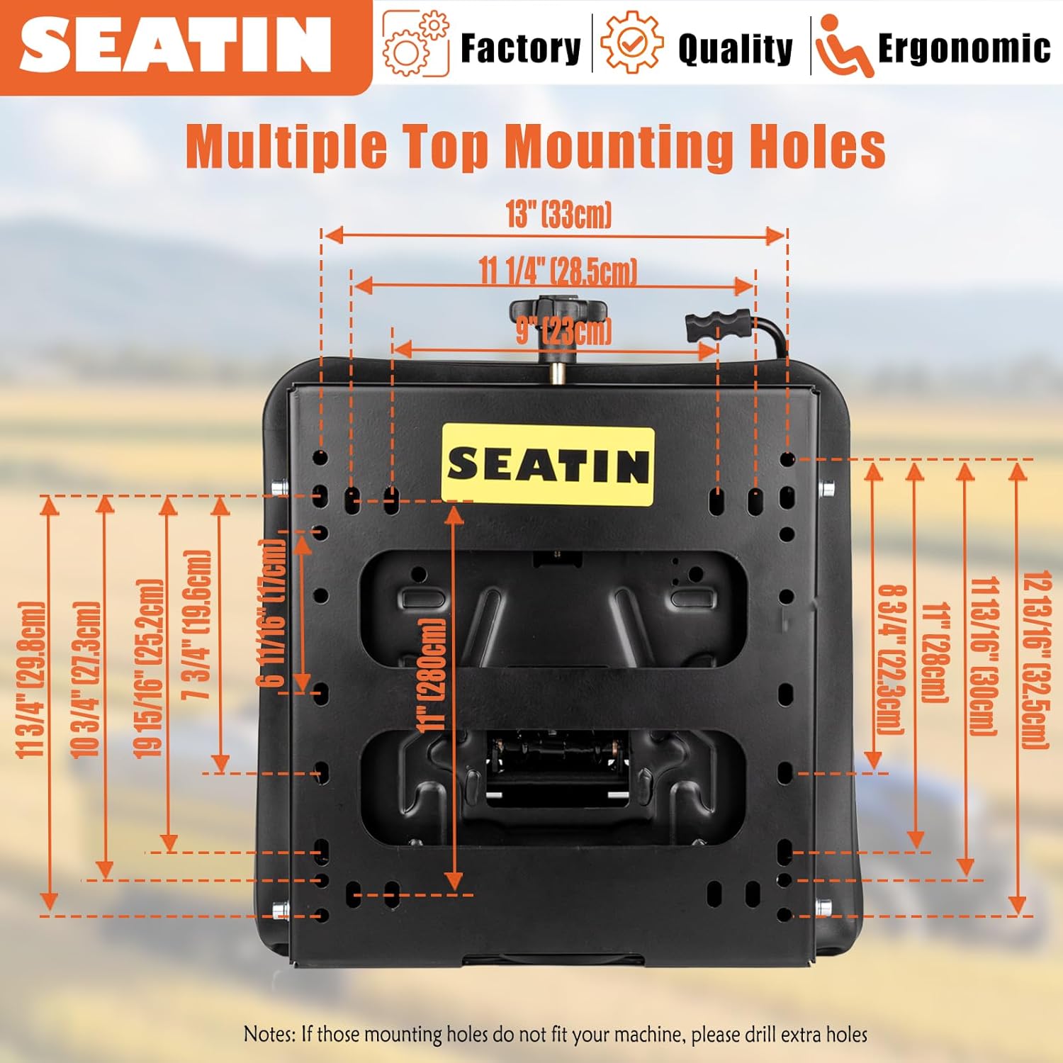 SEATIN Seat Suspension Kit with Slider Track, Universal Fit for Zero Turn Mower, Tractor, Forklift,Compatible with Most Aftermarket Seats