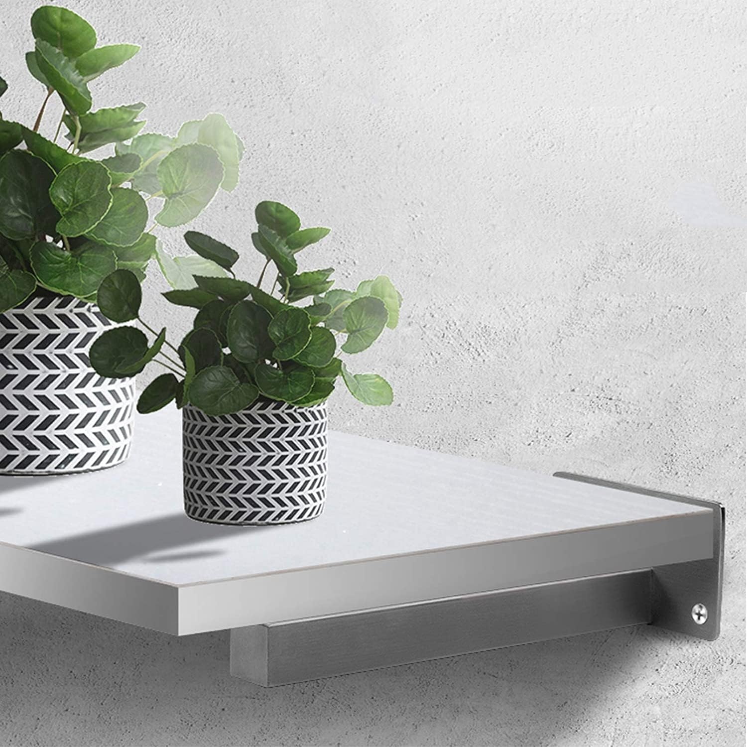 Wall Mounted Shelve Brackets,Board Shelf Brackets,2Pcs Metal Shelf Brackets,Wall Mounted Stainless Steel Shelf Brackets,Suitable for Various Surface Decorations of Bedroom,Bathroom,Living Room,Kitchen