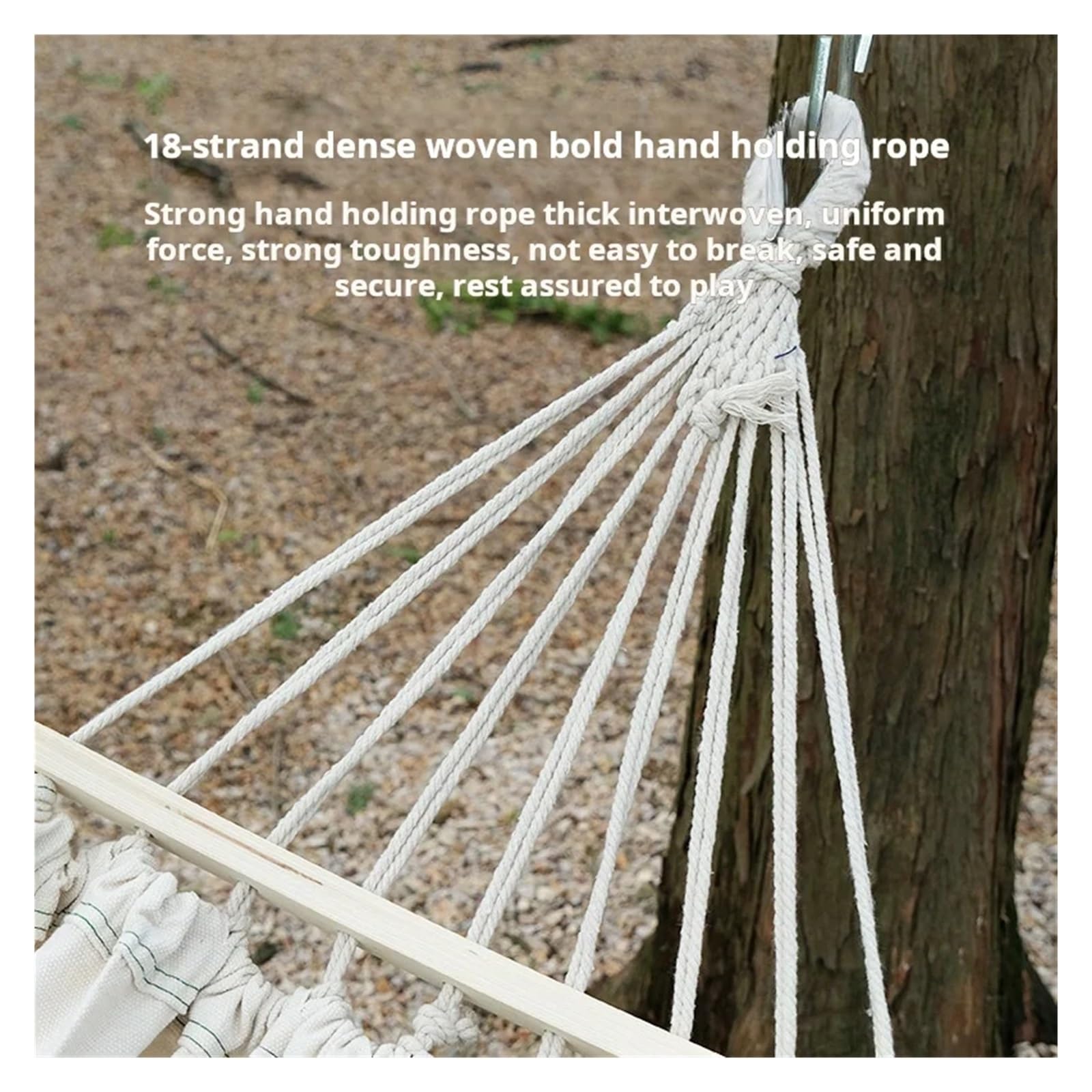 Hammock outdoor swing children's double home anti-rollover dormitory bedroom indoor mesh bed camping camp(200x150 beige)