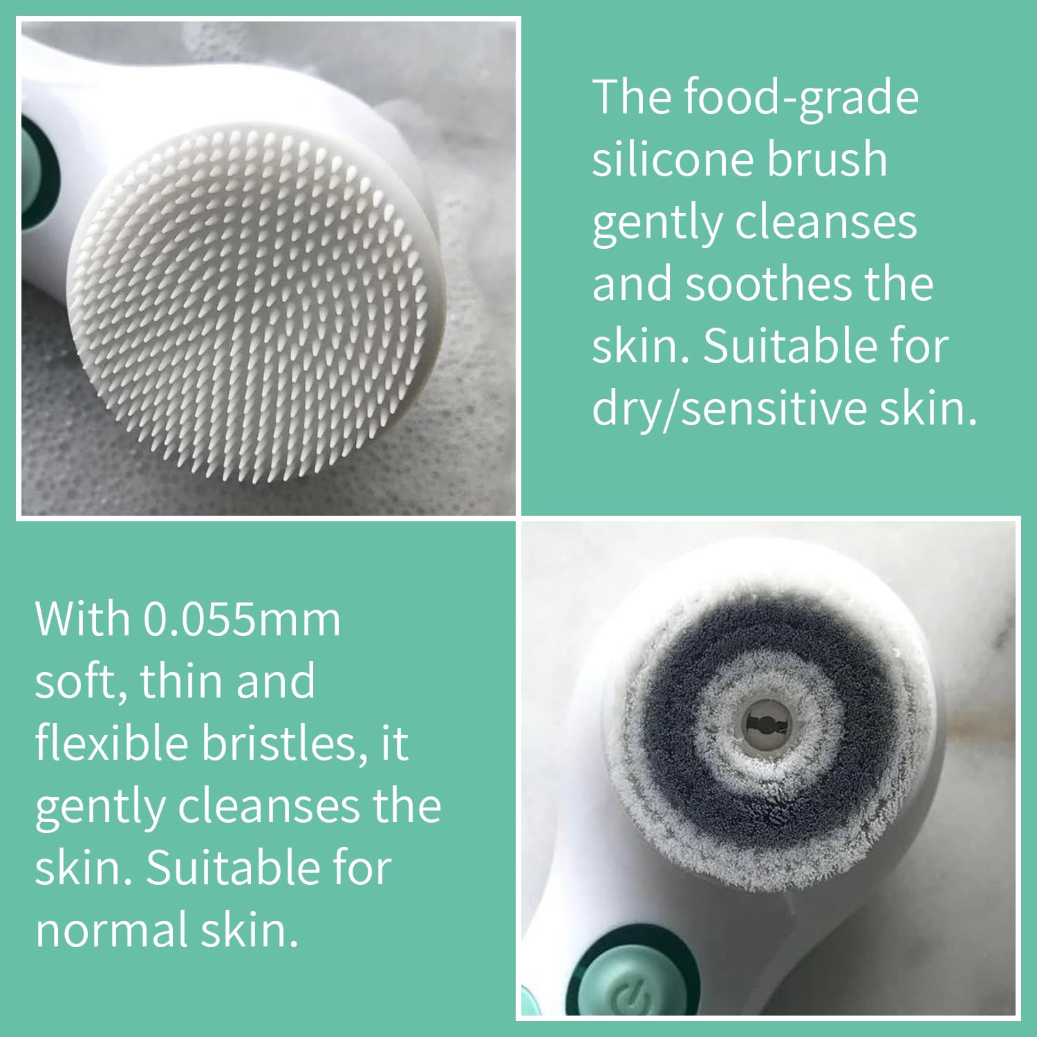 Advanced Gesichtsreinigungsbürste, 2 in 1 Peeling Tool, Gesichtsschrubber, Porenreinigungsbürste, Hautpflegegerät, Gesichtswaschbürste, Gesichtspeelingbürste, Gesichtsbürste für Frauen und