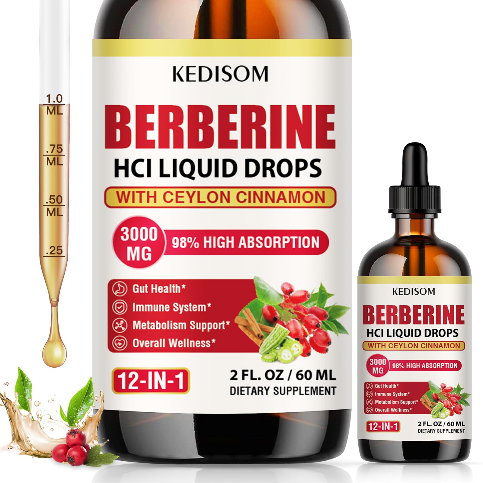 Amazon.com: 12-in-1 Berberine Supplement Liquid Drops 2 Fl Oz