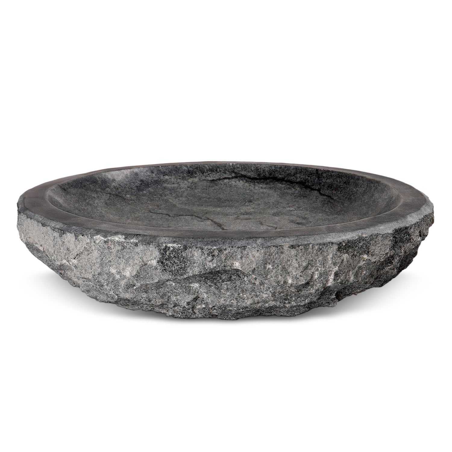CLGarden Naturstein Wasserschale GVT2 aus Granit Ø 46cm Vogeltränke groß Garten Stein Boden Vogel Bad frostfest