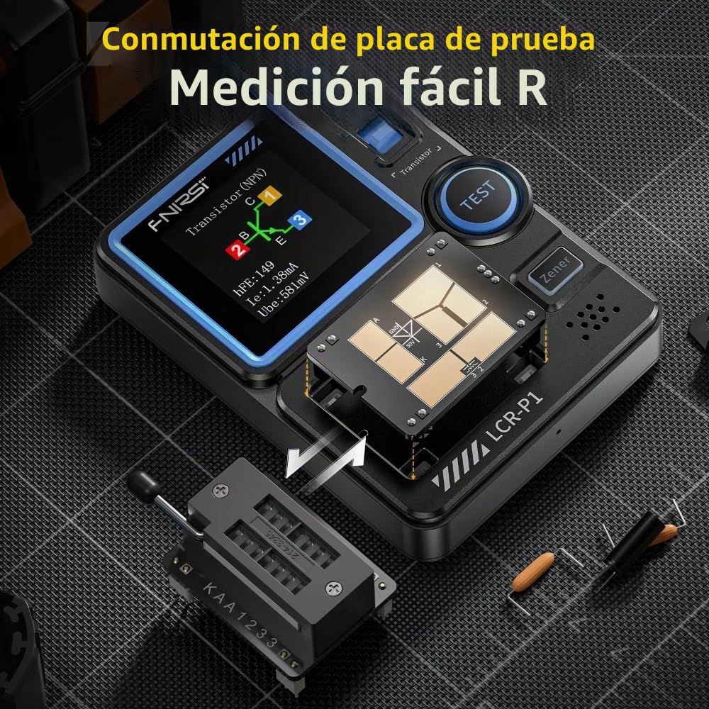 DollaTek Mosfet Tester Transistor Tester Condensador Transistor SMD Multifuncional Probador Componentes Electrónicos Diodo Triodo ESR NPN PNP Tester MOSFET Medidor LCR Anti-Burn