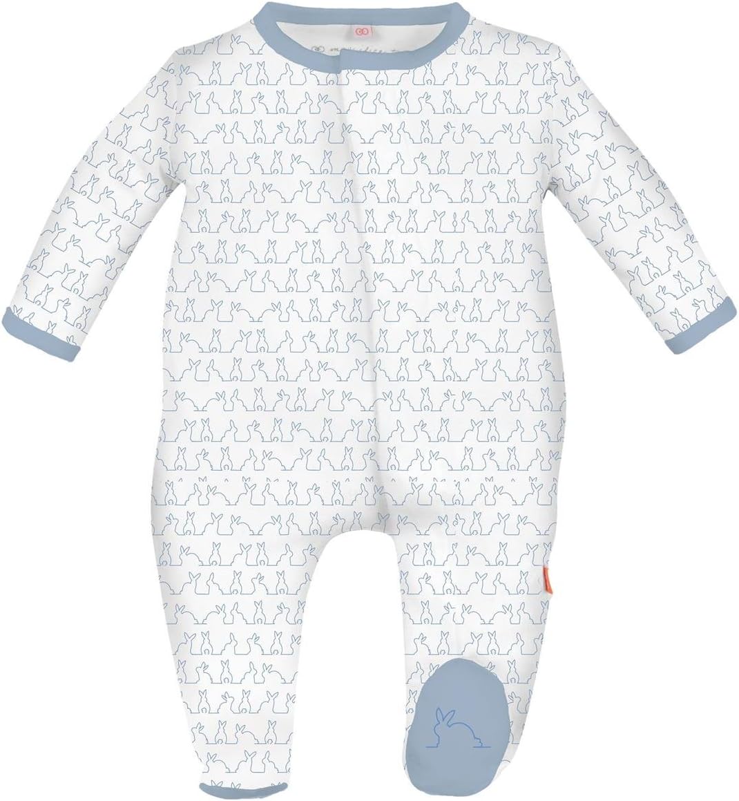 Magnetic Me Funny Bunnies Footie By Magnificent Baby (3-6 Months, Blue)