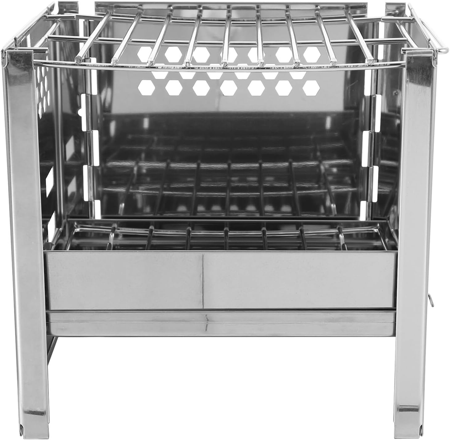 Portable Stainless Steel Barbecue Grill Folding Mini Outdoor Bbq Grill Rack with Windshield for Camping and Tailgating