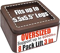 Vista 12 de Elevadores de cama de gran tamaño, elevación de 3 pulgadas, paquete de 8 elevadores de sofá resistentes, ajustables de 3/6/9 pulgadas, elevador