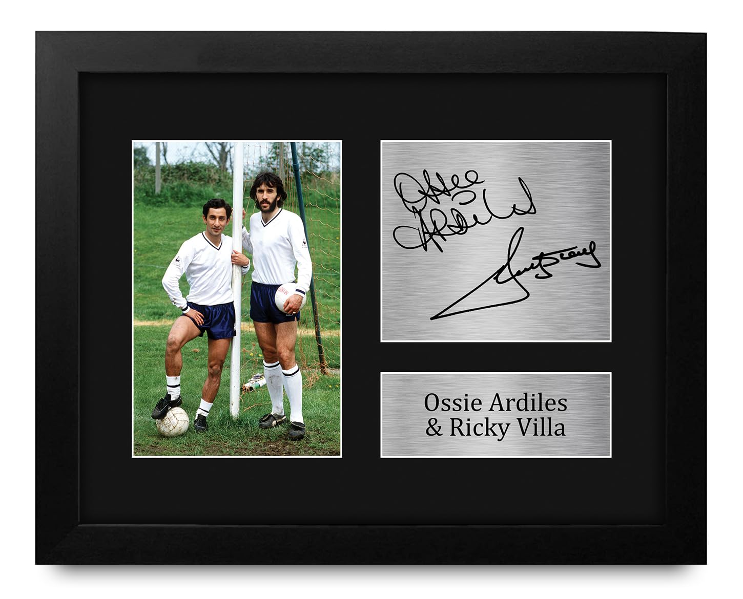 HWC Trading Ossie Ardiles & Ricky Villa Tottenham Hotspurs Spurs Framed Gifts Printed Signed Autograph Picture for Fans and Supporters - US Letter Size