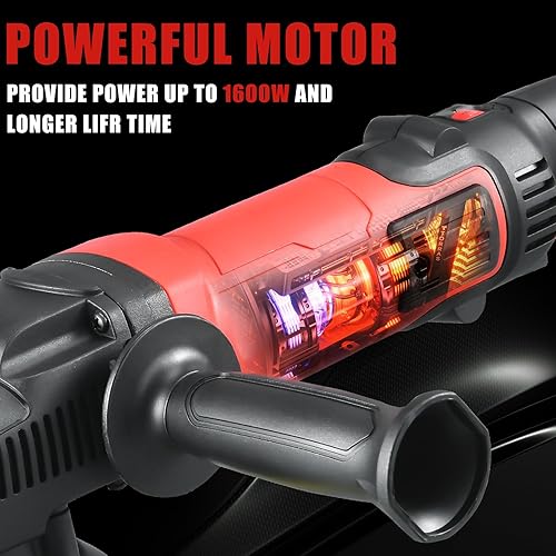 Miniatura 3 de AOBEN Pulidora de búfer, pulidora de doble acción de 5 pulgadas, órbita larga de 0.63 pulgadas, kit de pulidor aleatorio con 6 velocidades variables