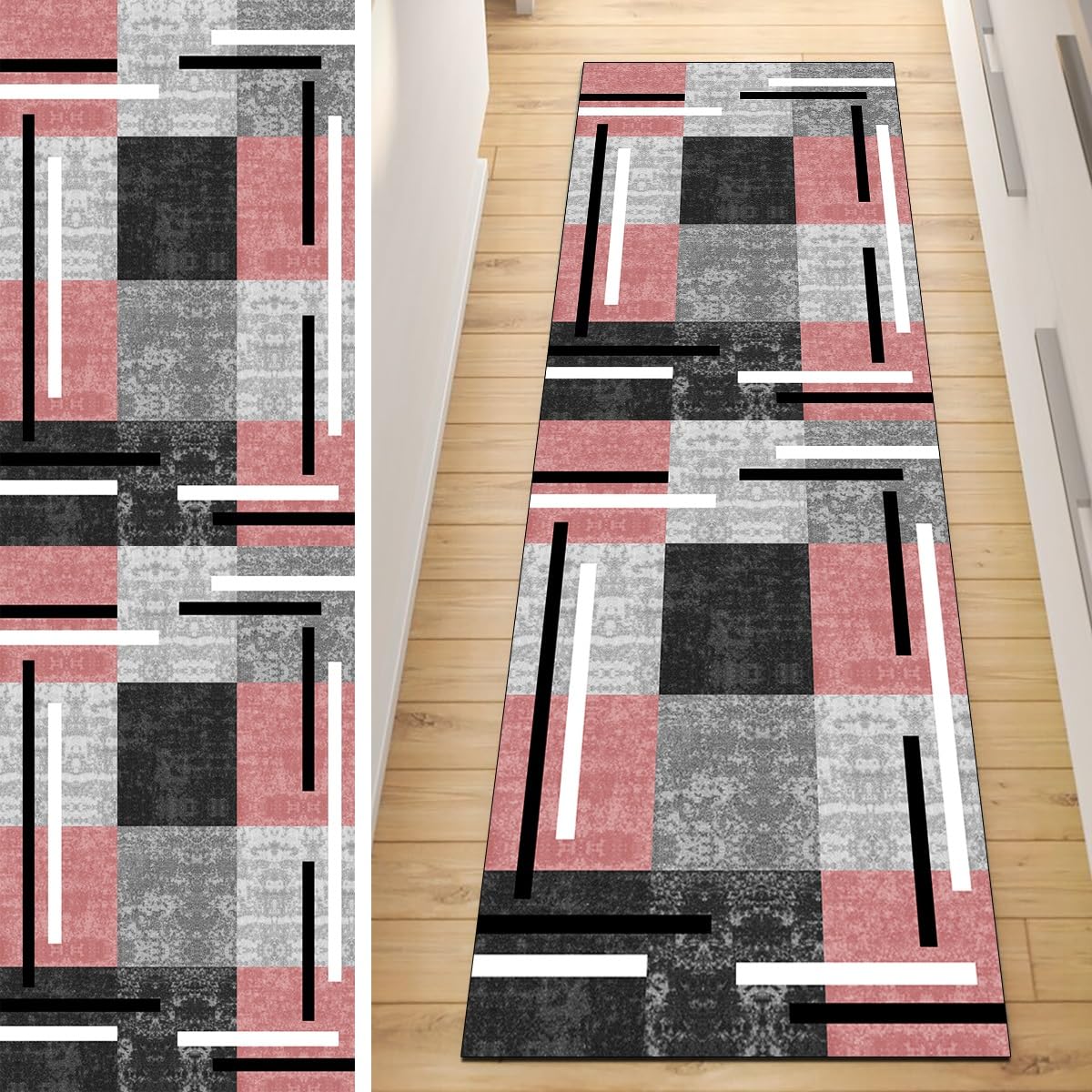 Tapis de couloir antidérapant bleu 40x60 polyester chambre salon maison