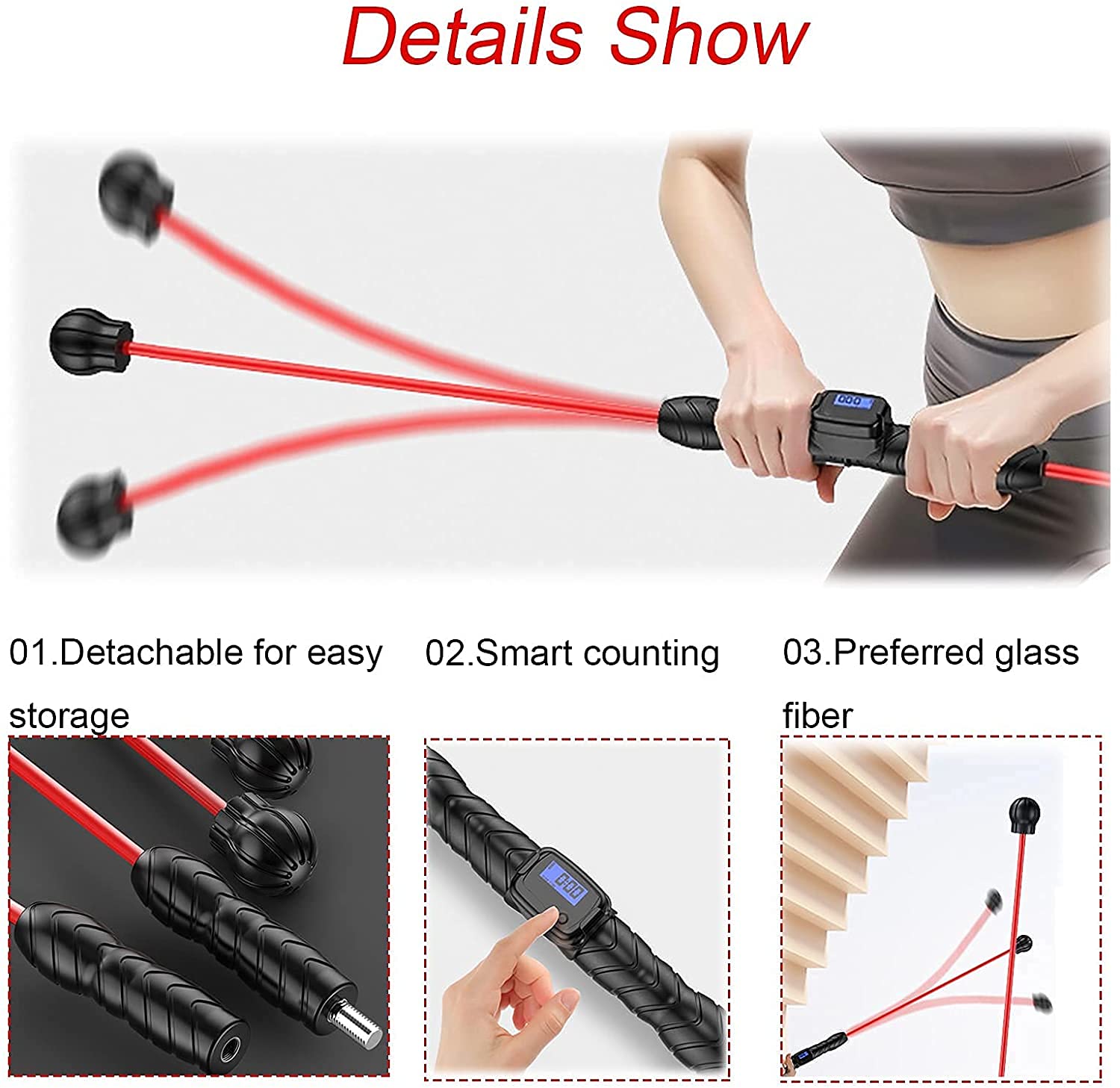 Swing Stick Fitness Asta elastica speciale per il fitness Barra fitness vibrante, barra elastica flessibile con dispositivo di conteggio, alta frequenza per giovani e anziani, pilates, allenamento yog