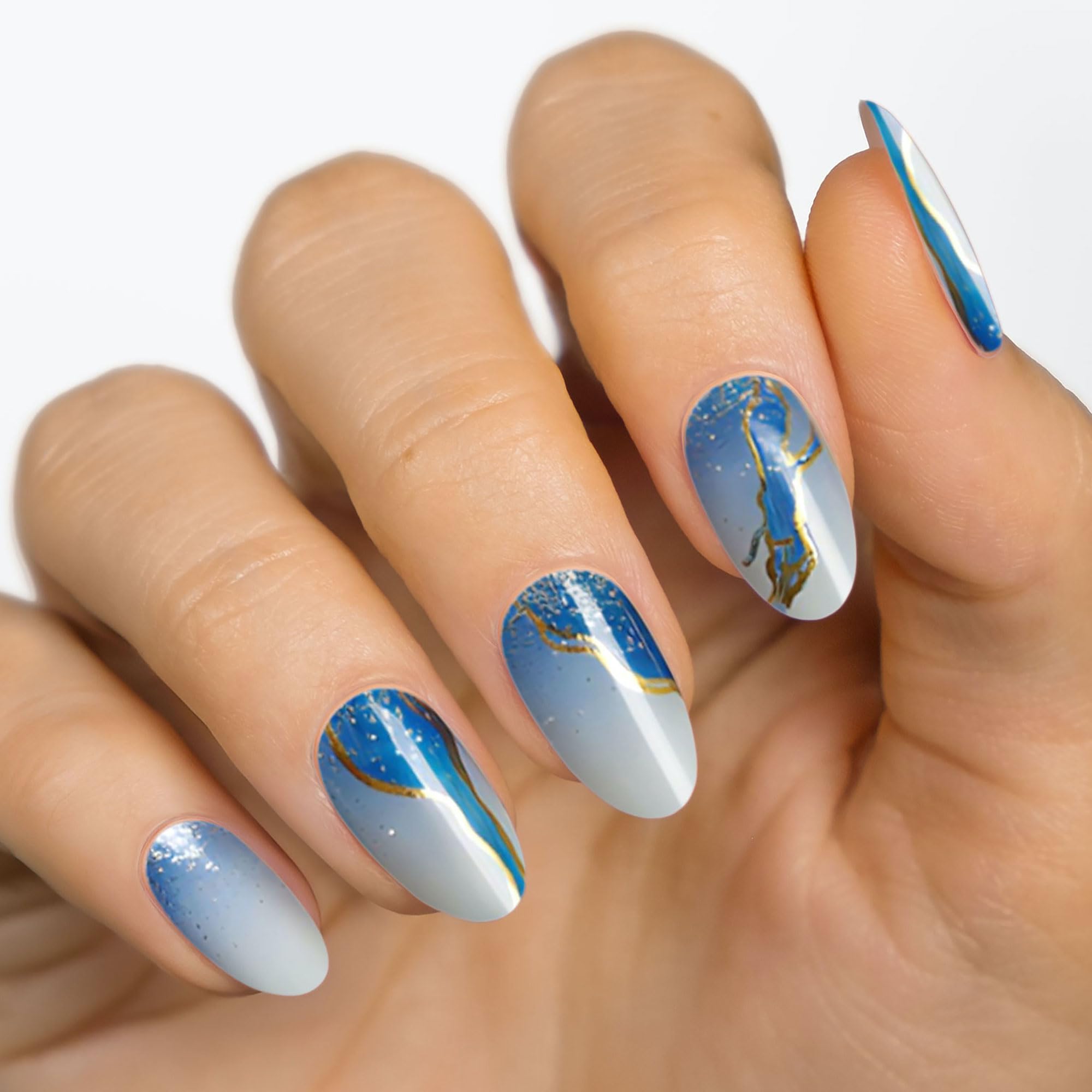 MOYOU LONDON Semi Cured Gel Nail Strips - 20 Pcs. Nail Wraps for Salon-Quality Manicure - Works with Any UV Nail Lamp - Easy to Apply, Trim, & Remove Gel Nail Stickers - Image 2