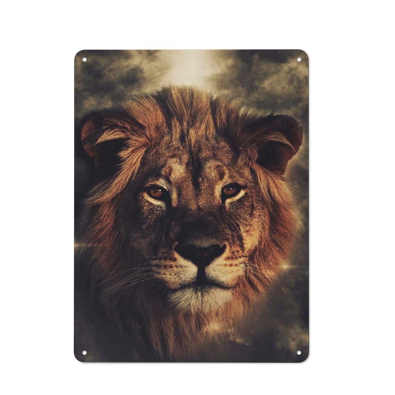 Lion Retro Metal Sign 40x30cm, Retro Garage Wall Decor for Tool Room, Garage, Studio Or Home Bar