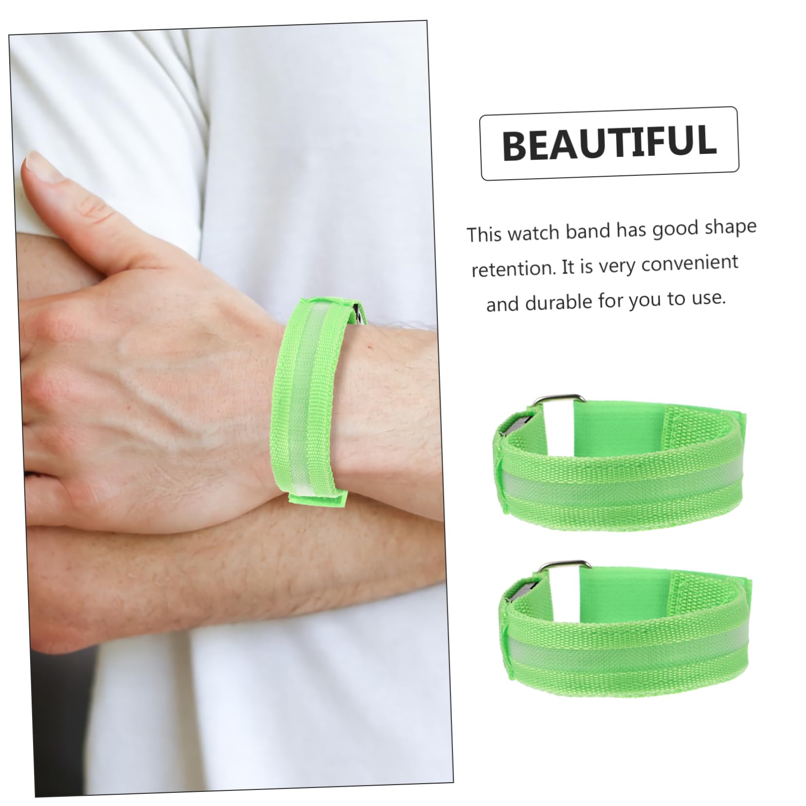 Abaodam Anello Arm Fluorecent LED Leggio Bracciali Gialli Braccialetti Luminosi A LED Bracciali da Corsa A LED Braccialetti LED con Elettronica A LED Verde Chiaro