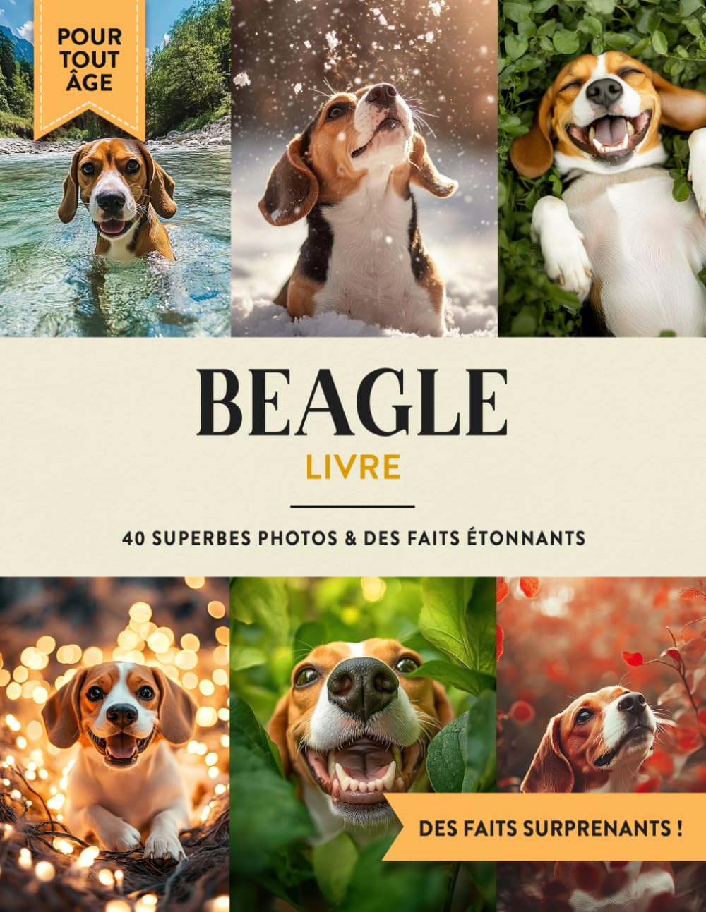 Beagle Livre: 40 Photos de Chiens et Faits à Offrir en Cadeau Éducatif aux Enfants et Adultes