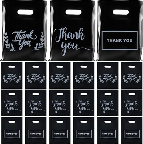 Paquete de 300 bolsas de mercancía de agradecimiento de 2.36 mil, bolsas de agradecimiento para pequeñas empresas, bolsas de plástico troqueladas