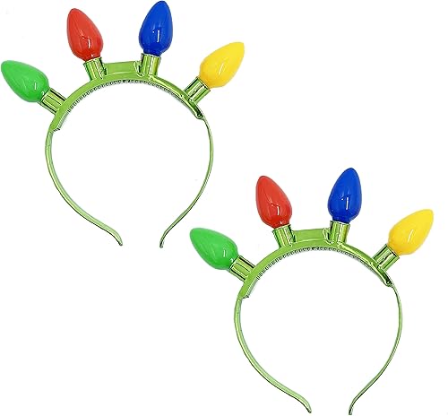 Miniatura 1 de The Dreidel Company Diadema iluminada con bombillas LED coloridas, 6 modos intermitentes, recuerdo de fiesta de Navidad para niños, 8 pulgadas